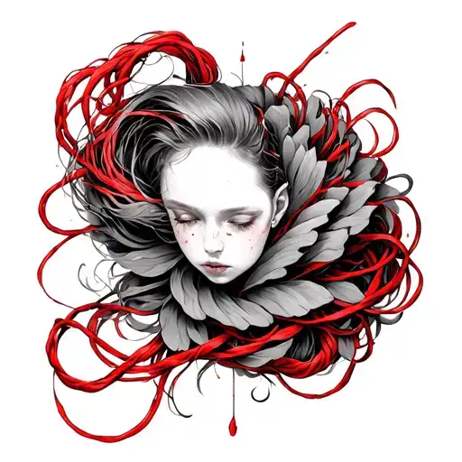 Red String tattoo design idea