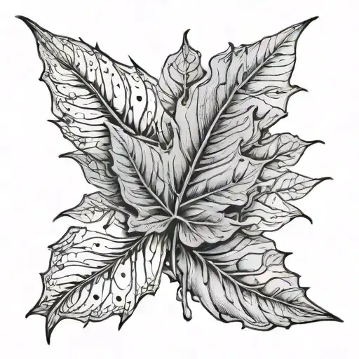 leaf tattoo "shed your dead leaf's" tattoo design idea