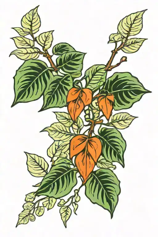 philodendron vine tattoo design idea