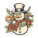 snowman tattoo design idea