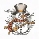 snowman tattoo design idea