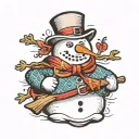snowman tattoo design idea