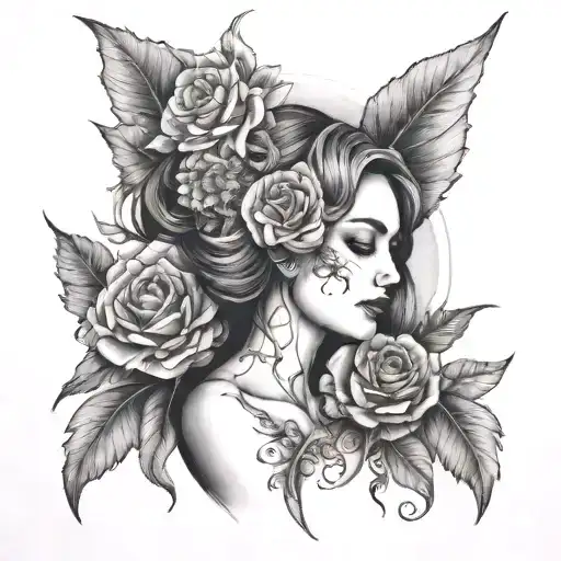 Dark Feminine Energy Earth tattoo design idea