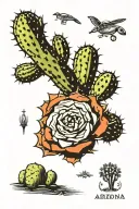arizona cactus tattoo design idea