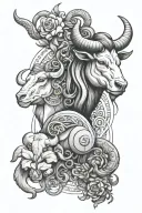 Taurus and gemini zodiac sign tattoo design idea