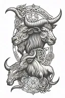 Taurus and gemini zodiac sign tattoo design idea
