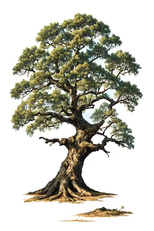 live oak tree intertwined tattoo design idea