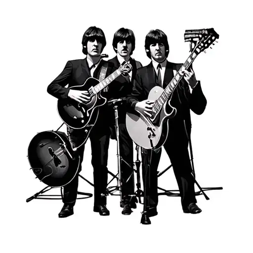 beatles band tattoo design idea