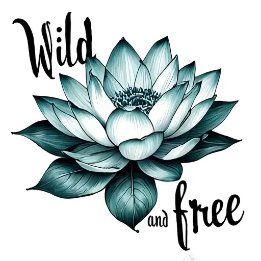 "Wild and free" lotus flower tattoo design idea