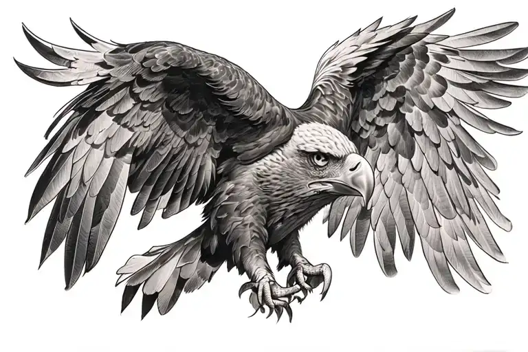 ultra realistic eagle tattoo design idea