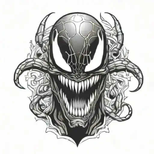 eddie brock and venom 2 face tattoo design idea
