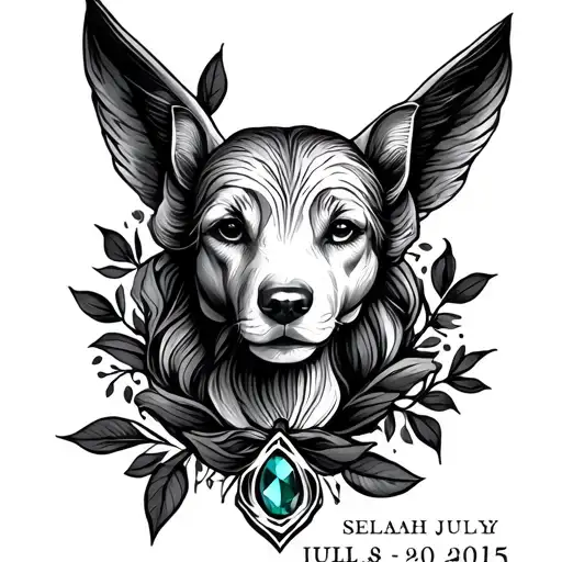 selah with birthdate and birthstone july tattoo design idea