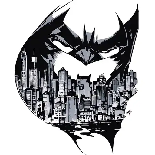 comics Gotham city tattoo design idea