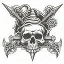 screw head tattoo design idea