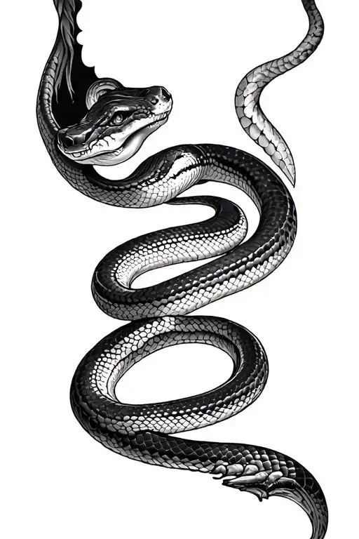 snake shedding it's skin tattoo design idea
