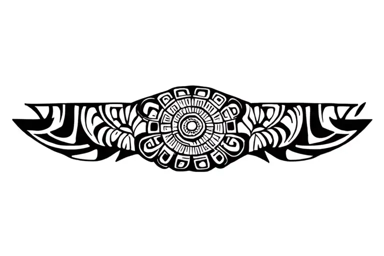 Aztec warrior, carnation conch shell  tattoo design idea