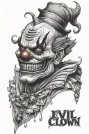 evil clown tattoo design idea