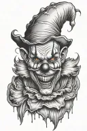 evil clown tattoo design idea