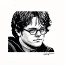 minimalist style Dwight schrute with some trap music reference, less elements and make it a bit funny  tattoo design idea