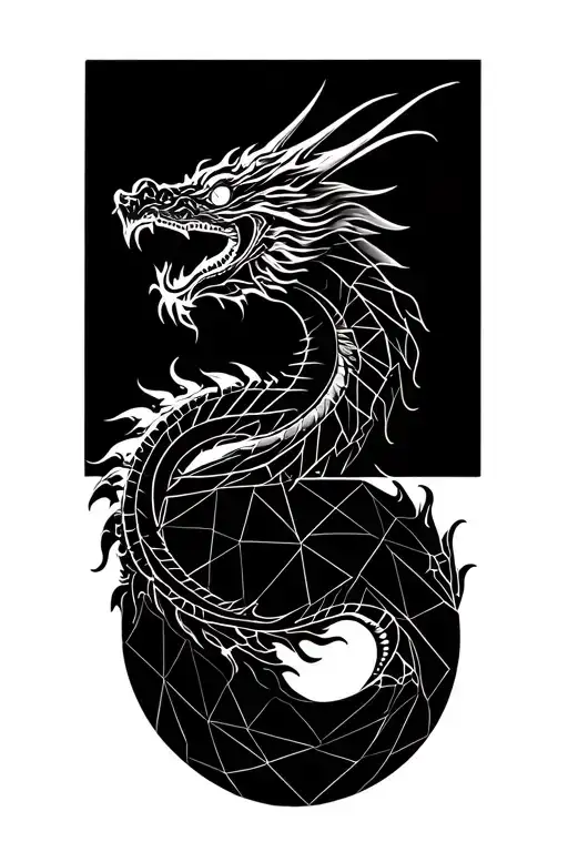dragon flying tattoo design idea