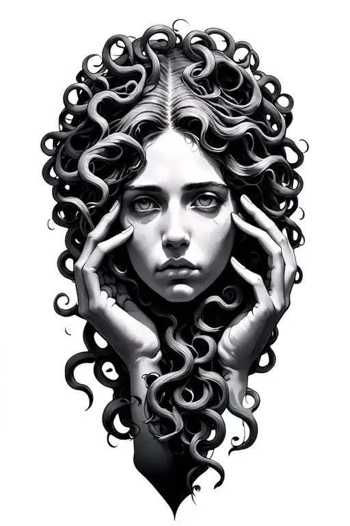 medusa holding the head tattoo design idea