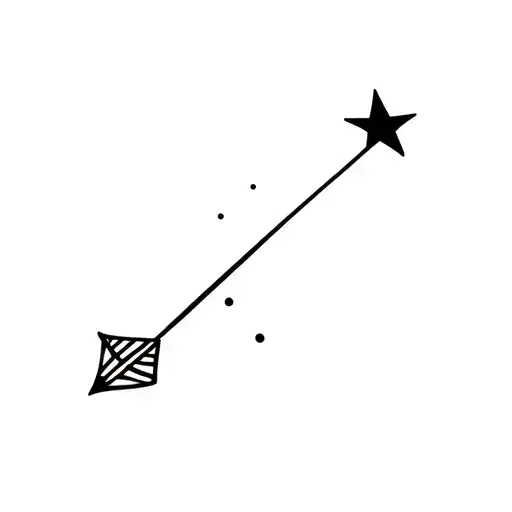 Arrow and shooting star tattoo design idea