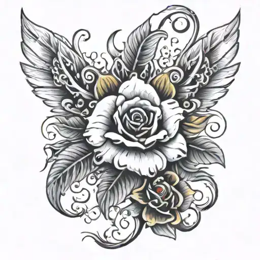 ADD RED AND YELLOW WINNING 4 EVER IN BACKGROUND  tattoo design idea