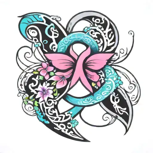 thyroid cancer survivor symbol intertwined tattoo design idea