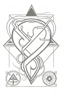 Flamengo Regatta Club symbol with a human heart also showing the 3 Libertadores that the team won tattoo design idea