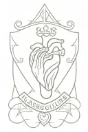 Flamengo Regatta Club symbol with a human heart also showing the 3 Libertadores that the team won tattoo design idea