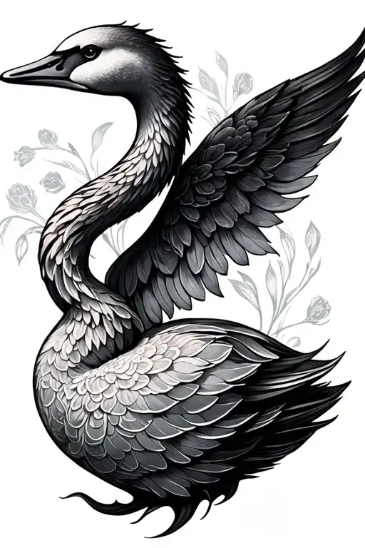 opal marigold libra swan design featuring tattoo design idea