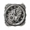 a clock point at 2:10 pm tattoo design idea