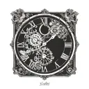 a clock point at 2:10 pm tattoo design idea
