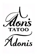 "Adonis"  cursive tattoo tattoo design idea