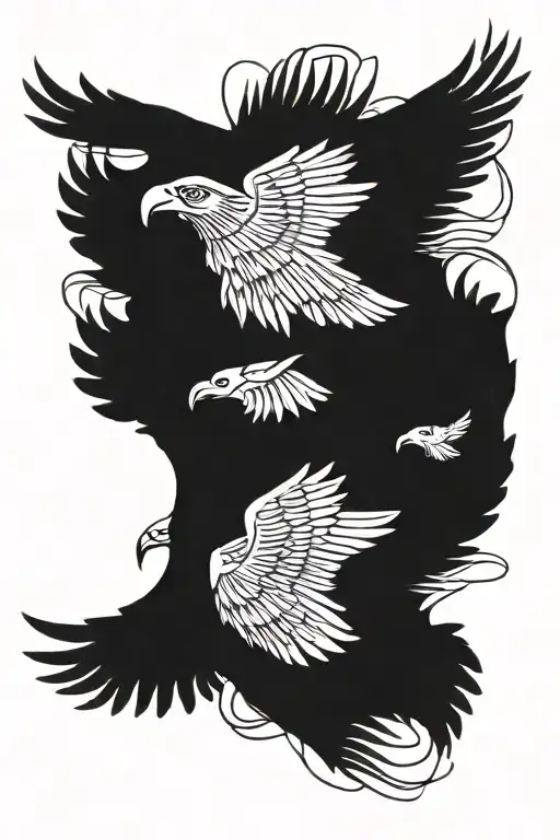 eagle flying tattoo design idea