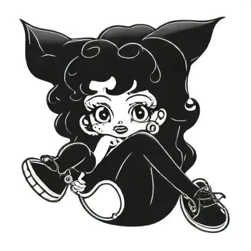 Betty boop sitting on a pepper tattoo design idea