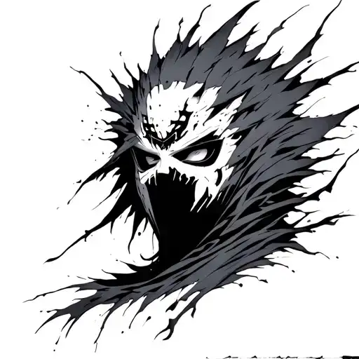 obito broken mask tattoo design idea