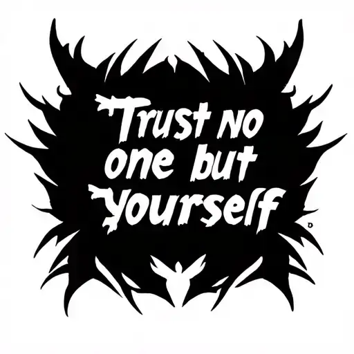"Trust no one but yourself" Demon tattoo design idea