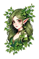 elf in ivy tattoo design idea