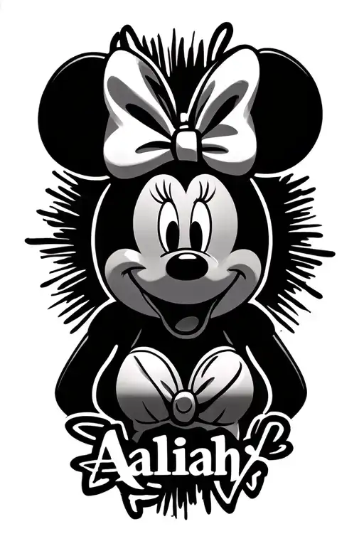 "Aaliyah" minnie mouse tattoo design idea