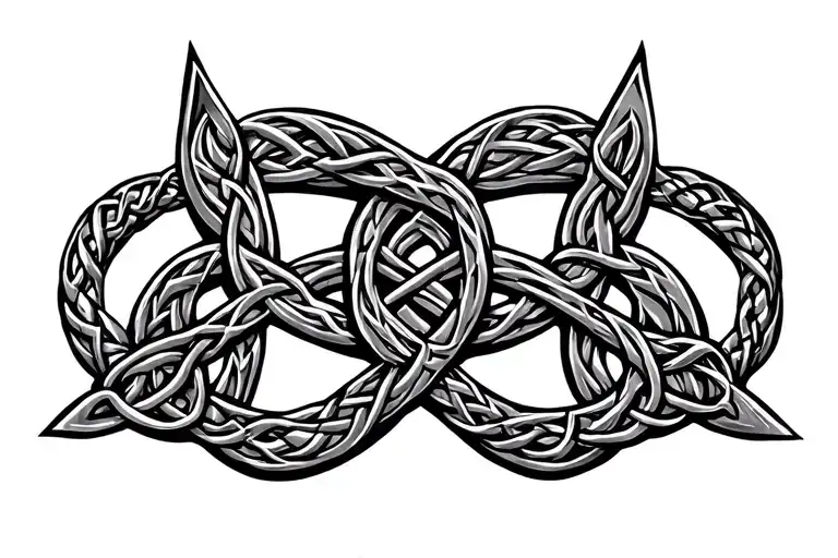 celtic knot pattern emitting from a true north star less like a badge more like a crest tattoo design idea