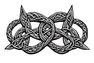 celtic knot pattern emitting from a true north star less like a badge more like a crest tattoo design idea
