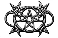 celtic knot pattern emitting from a true north star less like a badge more like a crest tattoo design idea