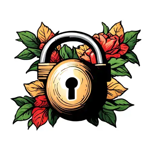 padlock tattoo design idea