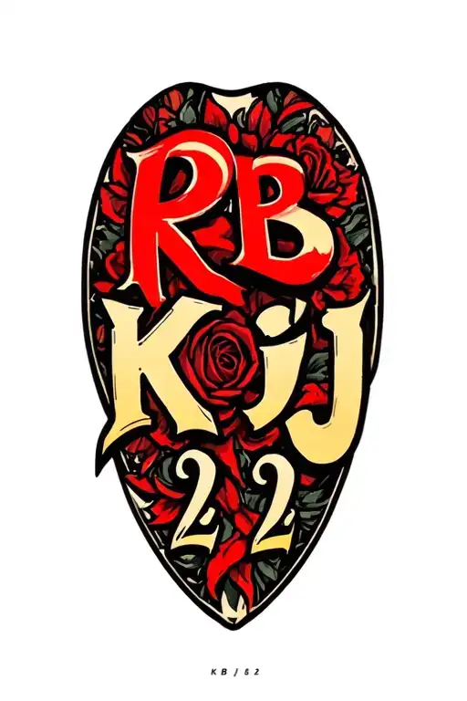 "RB KJ 22" anti-suicide semi colon incorporated within the design tattoo design idea