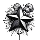 star and candy tattoo design idea