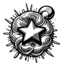 star and candy tattoo design idea