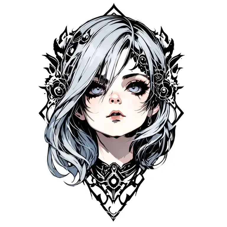 Goth Cyborg Gemini tattoo design idea