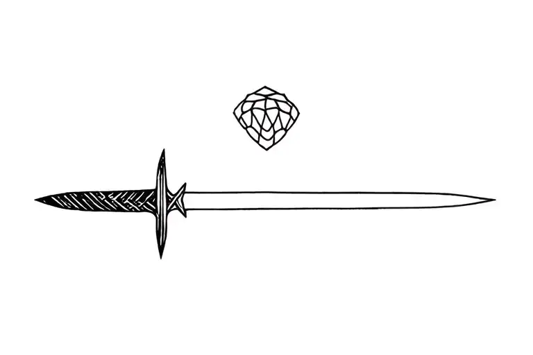 honey and sword minimal  tattoo design idea