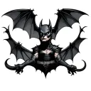 skill and bat flying tattoo design idea